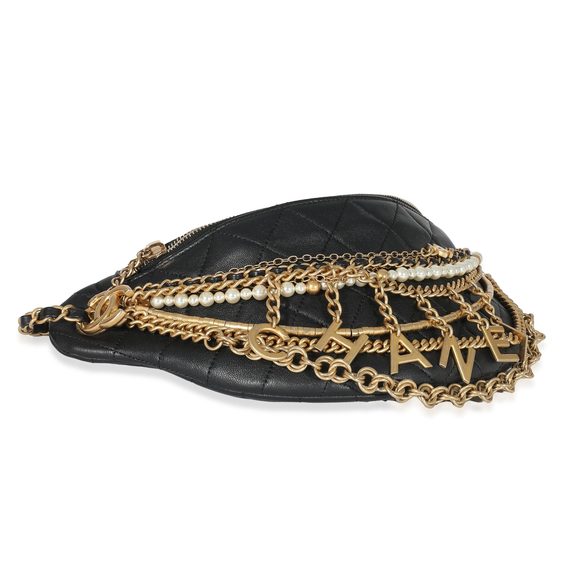 Chanel Black Quilted Lambskin All About Chains Waist Bag - Picture 6 of 7